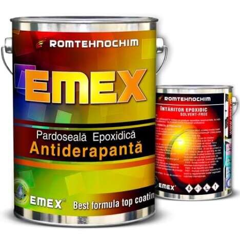 Pachet Pardoseala Epoxidica Antiderapanta ?Emex? - Alb - Bid. 20 Kg + Intaritor - Bid. 4 Kg